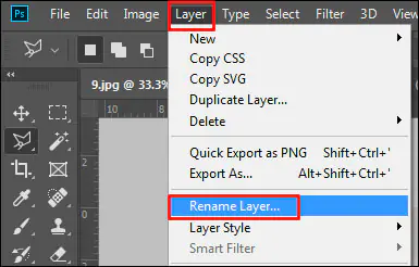 Rename Layer in Adobe Photoshop CC