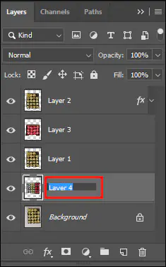 Rename Layer in Adobe Photoshop CC