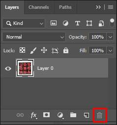 Delete Layer in Adobe Photoshop CC