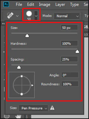 How to resize Spot Healing Brush Tool in Adobe Photoshop CC