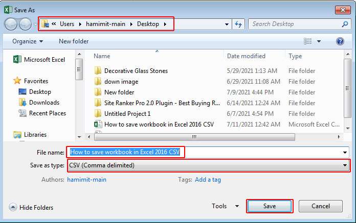 How to save excel 2016 file as CSV or TEXT format image