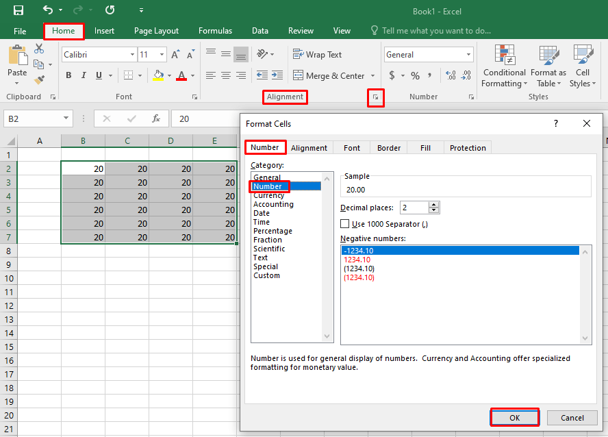 কিভাবে নম্বর ফরমেট করবেন (How to format cell as a number with dialog launcher box in Excel 2016)